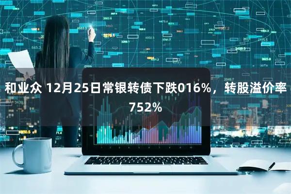 和业众 12月25日常银转债下跌016%，转股溢价率752%